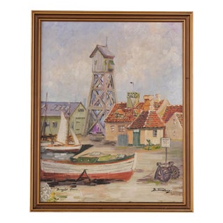 B. Tandberg, Dragør Harbour, Oil Painting on Canvas, Framed For Sale
