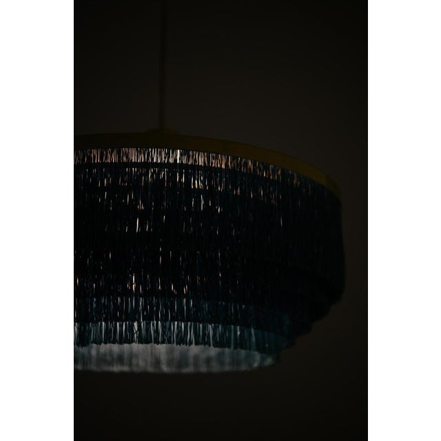Pendant Lamp in Brass and Silk by Hans-Agne Jakobsson, 1960s For Sale - Image 6 of 8