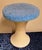 Vintage Stool in Cream-White Plastic with Blue Seat Cover, 1970s For Sale - Image 3 of 4