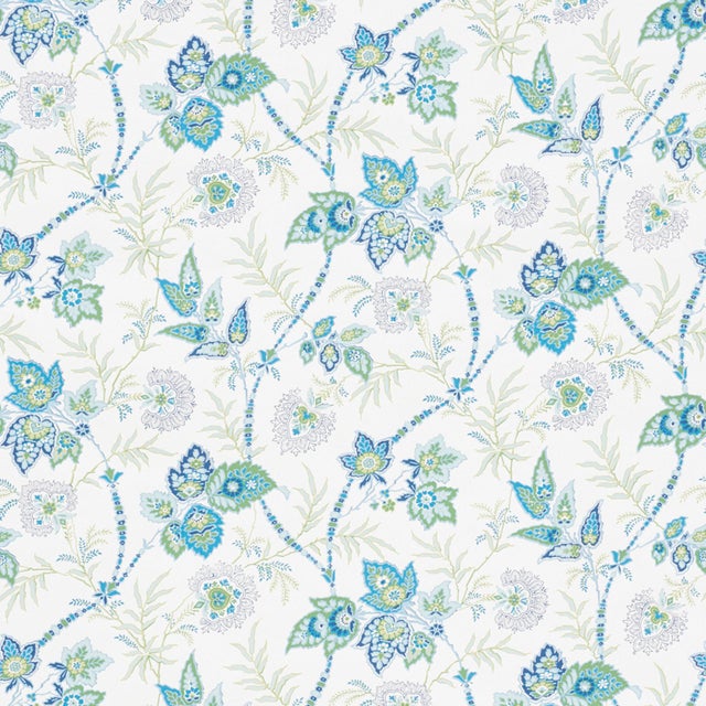 Contemporary Sample - Schumacher Emperor's Vine Wallpaper in Peacock For Sale - Image 3 of 4
