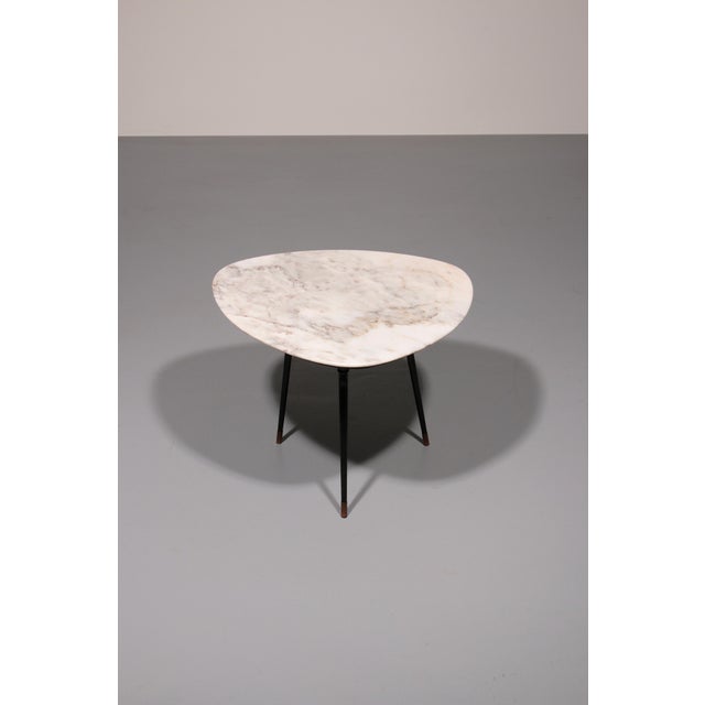 Small Marble and Brass Accent Table, 1960 For Sale - Image 6 of 9