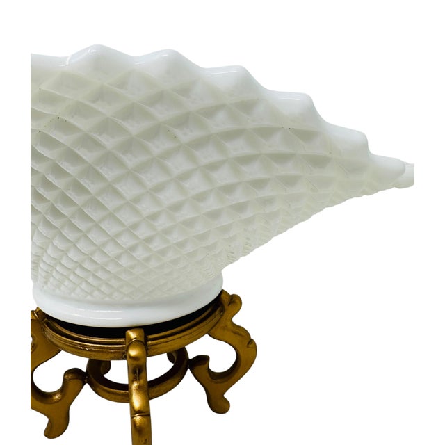 1950s 12” Vintage Westmoreland English Hobnail Milk Glass Oval Centerpiece Bowl For Sale - Image 5 of 10