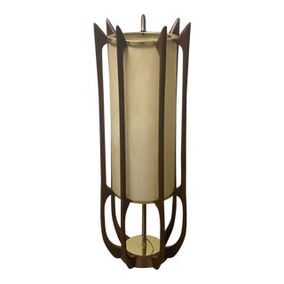 Mid Century Modern Danish Teak Lamp For Sale