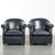 Dark Blue Cowhide Leather Club Chairs, Set of 2 For Sale - Image 16 of 16