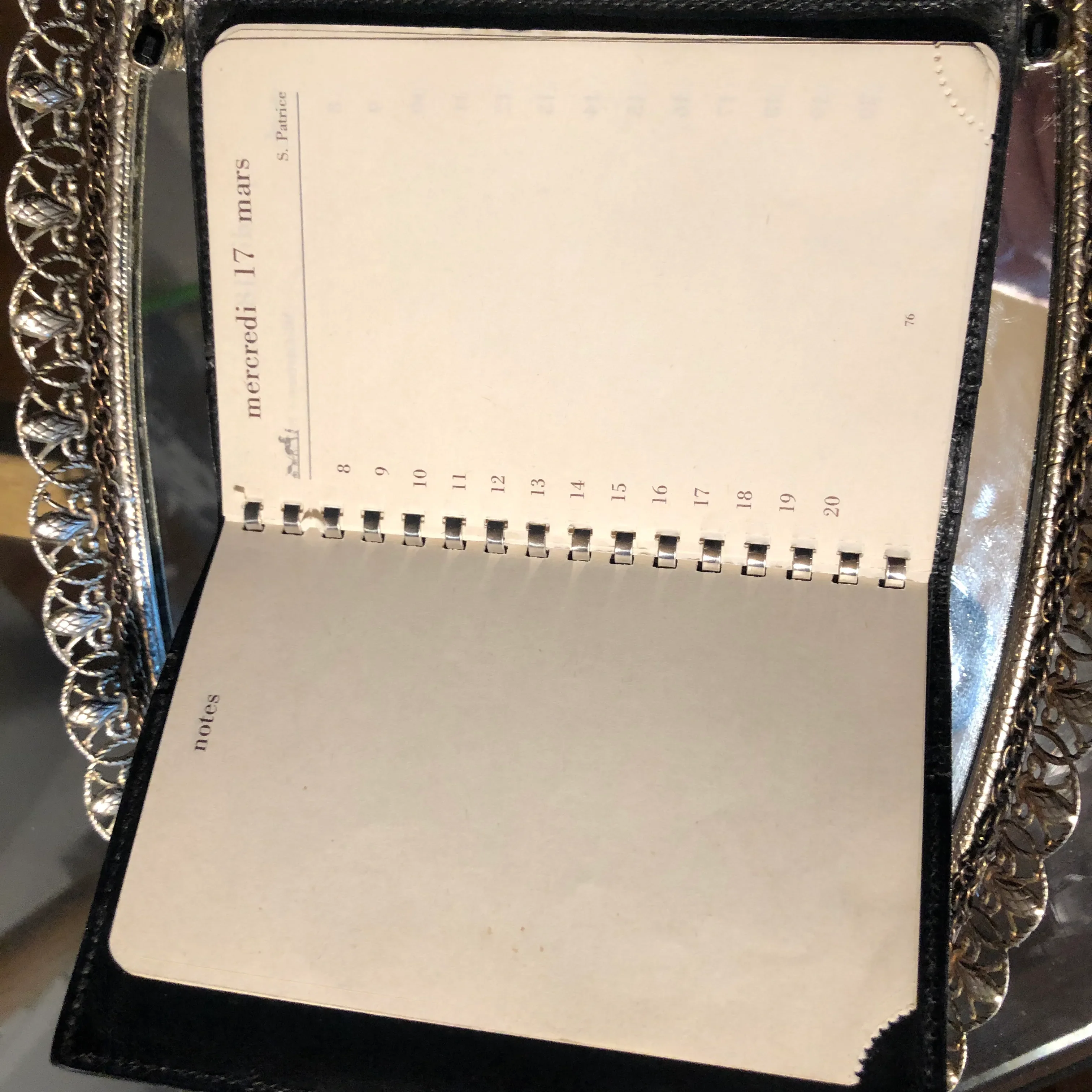 Vintage Hermes Calf Skin Notebook/Agenda Holder in Black | Chairish