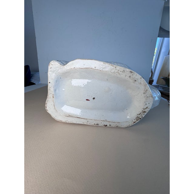 Antique White 1950s Staffordshire Dog, Single For Sale - Image 8 of 12