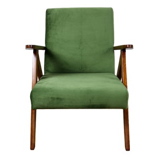 B-310 Var Armchair in Sea Green Olive Velvet, 1970s For Sale