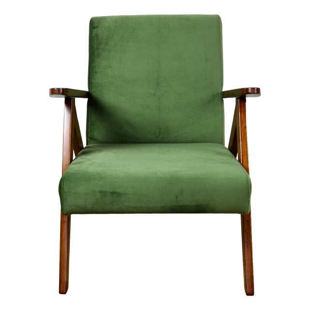 B-310 Var Armchair in Sea Green Olive Velvet, 1970s For Sale