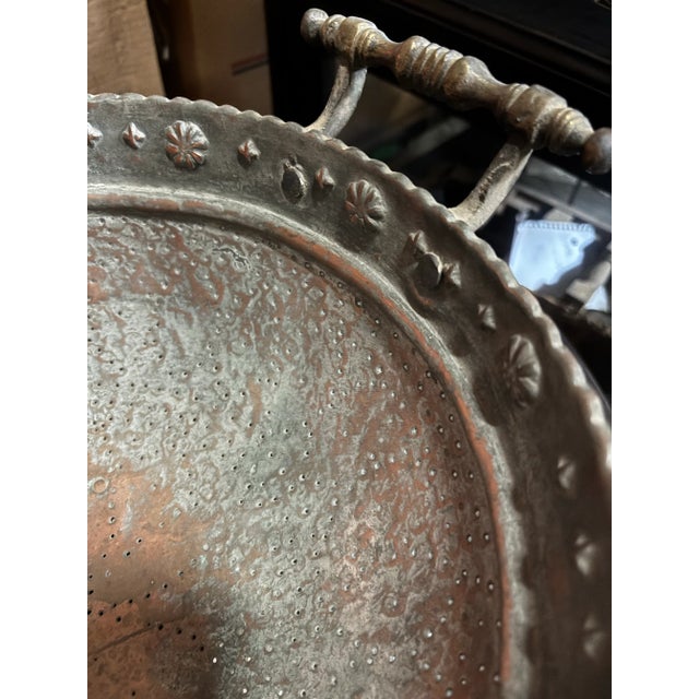 Mid 20th Century Wide Copper Colander Bowl For Sale - Image 10 of 12