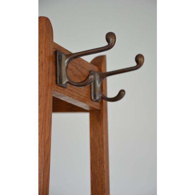 Mid-Century Oak Coat Stand with Umbrella Holders and Drip Tray, 1950 For Sale - Image 9 of 18