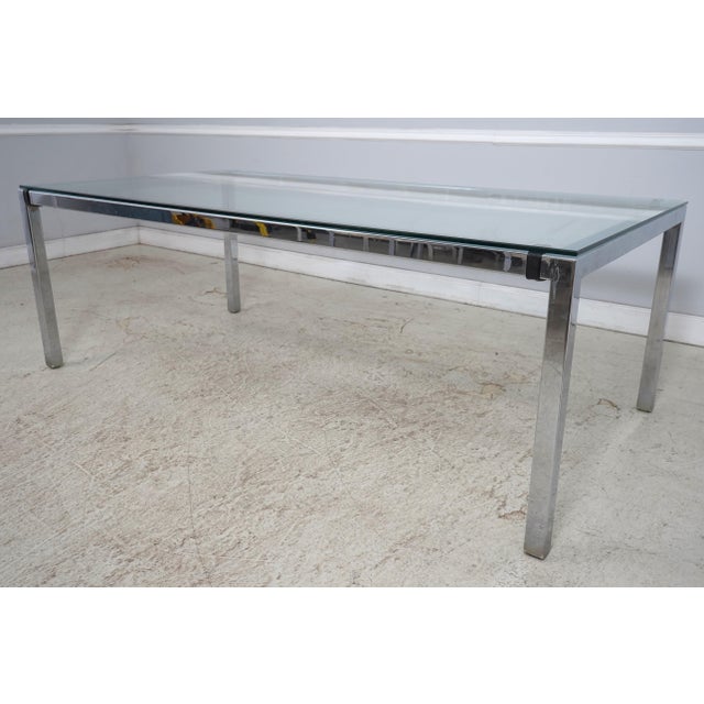 Milo Baughman Milo Baughman Mid Century Modern Glass Top Table & 6 Chairs Set For Sale - Image 4 of 18
