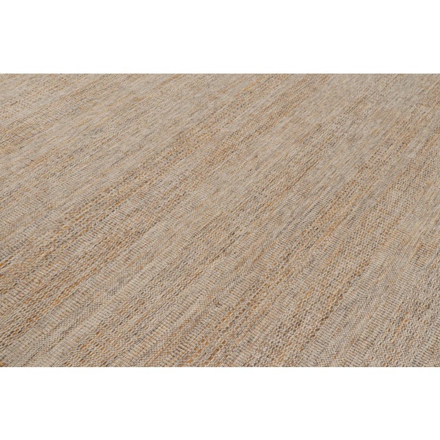 Contemporary Rug & Kilim’s Contemporary Textural Kilim in Beige-brown Orange and White Tones - 3x12 For Sale - Image 3 of 7