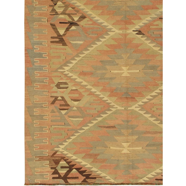 Vintage Turkish Kilim Area Rug 5ft 2in X 10ft For Sale - Image 9 of 9