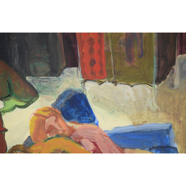 Original Vintage Abstract Expressionist Figurative - "Lovers’ Embrace" by Katherine Kallick For Sale - Image 4 of 5