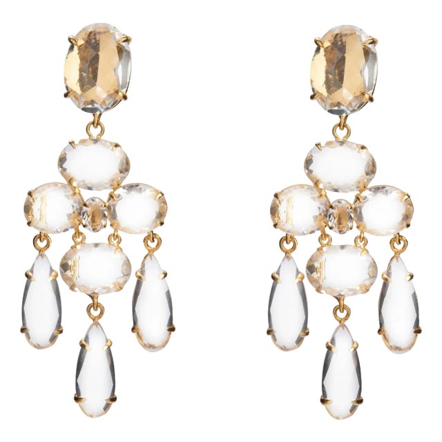 Greta Earrings (Gold) (Clip On) For Sale