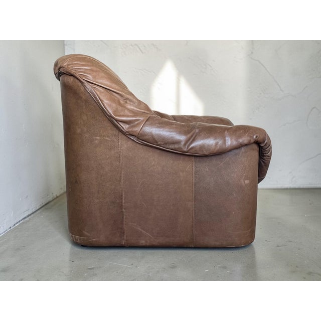 Mid-Century Modern Leather Lounge Chair, 1970s For Sale - Image 7 of 10