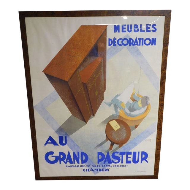 C. Villot "Au Grand Pasteur Neubles Décoration Chamberg" Giclee Poster For Sale