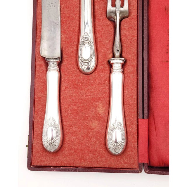Traditional 19th Century French Silver-Plated Carving Set, Circa 1900 For Sale - Image 3 of 8