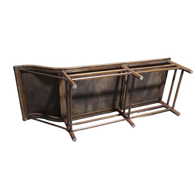 Beautiful Mid Century 1950s Craftsman Style Rattan Chaise Longue by j.b. Van Sciver Co. For Sale In Portland, OR - Image 6 of 8
