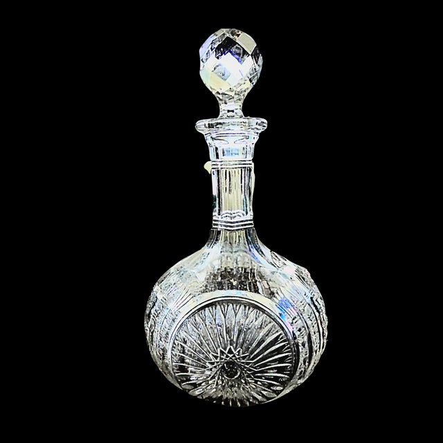 Art Deco Early 20th Century Bryce Higbee Eapg Decanter, Heavy Lead Crystal For Sale - Image 3 of 12