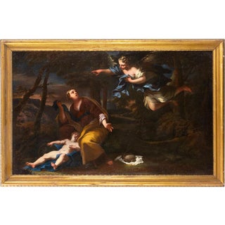 Unknown, Agar and the Angel, 1600s, Oil on Canvas, Framed For Sale