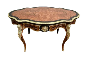 Mid 19th Century Napoleon III Violonée Table in Precious Wood