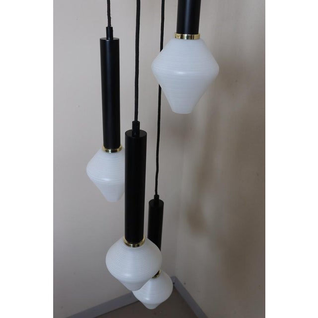 Black 5-Tier Cascade Chandelier, 1960s For Sale - Image 8 of 10