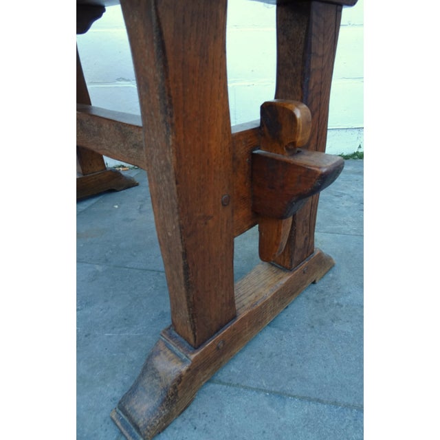 Brown Vintage Brutalist Oak Coffee Table, 1920s For Sale - Image 8 of 15