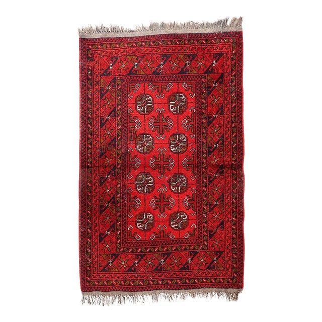 1920s, Antique Afghan Ersari Tribal Rug 3' X 4' For Sale