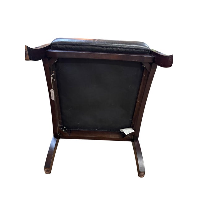 Onyx Contemporary Dark Wood & Black Leather Sculptural Armchair For Sale - Image 8 of 8
