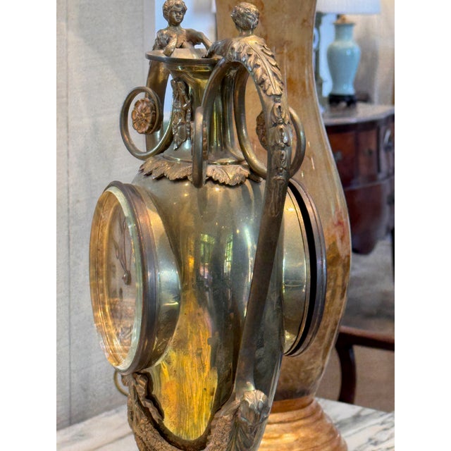 19th Century Neoclassical Brass Urn Clock For Sale - Image 10 of 13