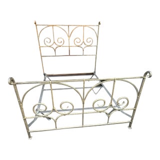 Full Size Claudio Rayes Wrought Iron Bed Frame, Model 32 For Sale