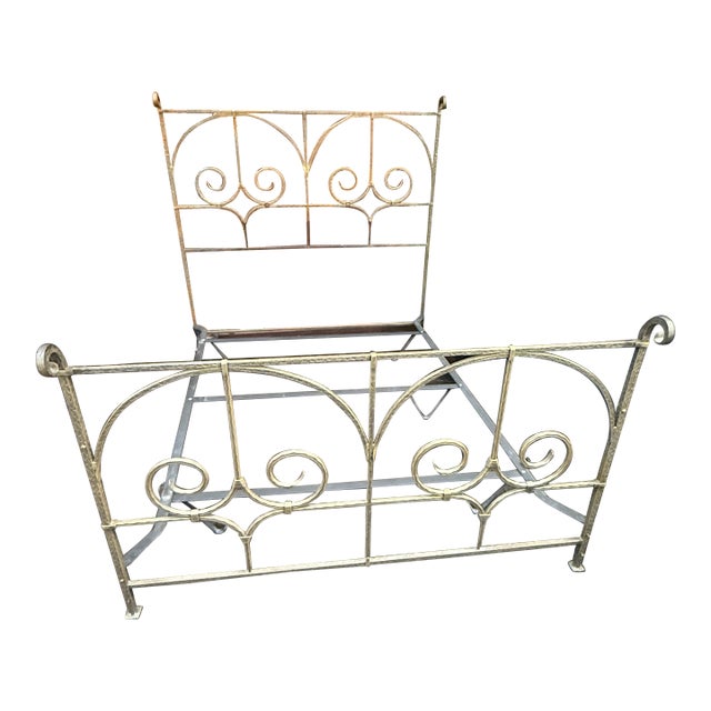 Full Size Claudio Rayes Wrought Iron Bed Frame, Model 32 For Sale