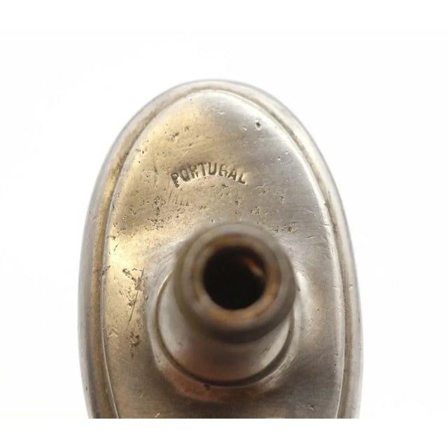 Late 20th Century Late 20th Century Vintage Nickel Finish Brass Fluted Oval Door Knob For Sale - Image 5 of 5