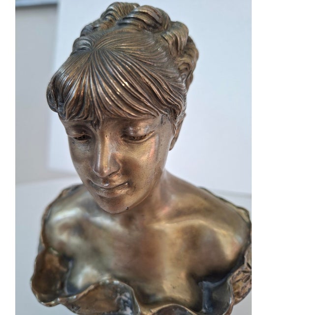 Bust of a Young Girl, 1950, Brass For Sale - Image 4 of 9