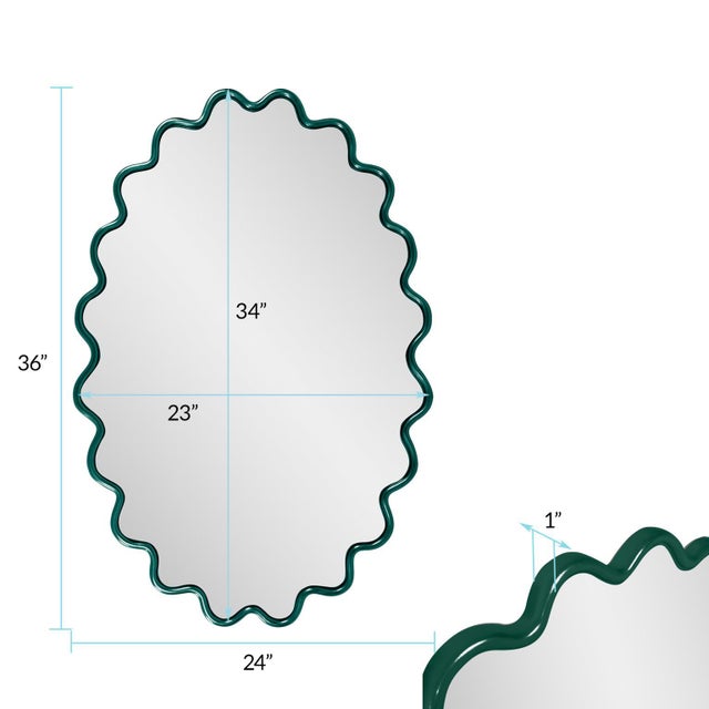 Cloud Mirror Hunter Green For Sale - Image 9 of 11