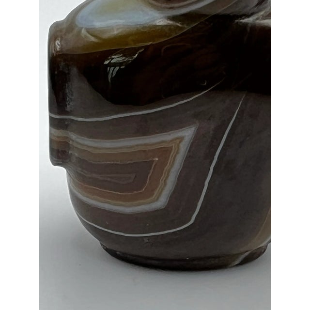 Brown Vintage Botswana Banded Agate Snuff Bottle For Sale - Image 8 of 10