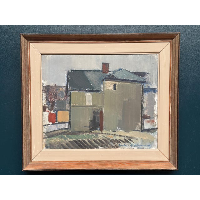 Gustav‑adolf Johansson, Sage House, 1950s, Oil Painting on Canvas, Framed For Sale - Image 17 of 18