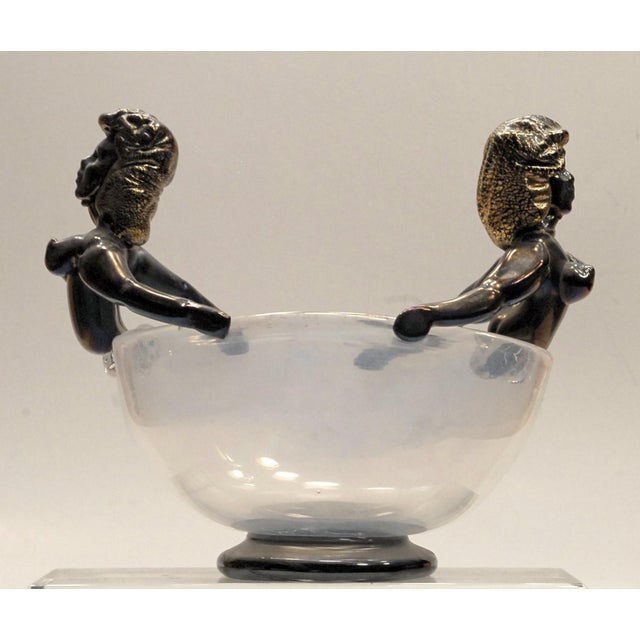 Iridescent Bowl with Figurine in Head Position attributed to Ercole Barovier, 1930s For Sale - Image 14 of 17