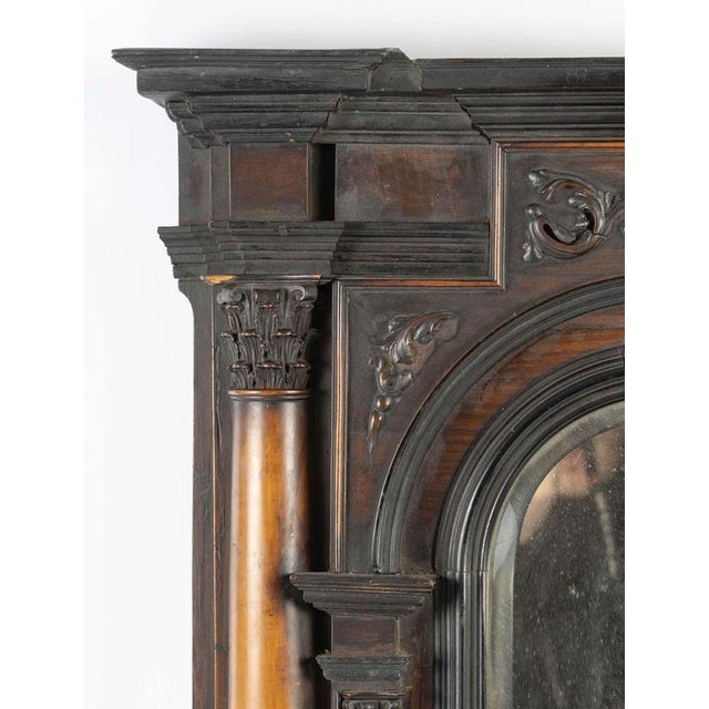 17th Century Carved Wood Mirror with Colonnades For Sale - Image 4 of 8