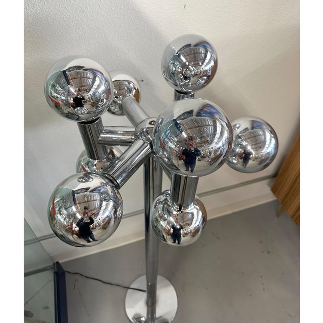 1970s Sonneman Chrome Mirrored Globe Floor Lamp For Sale - Image 4 of 18