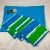 Mid-Century Vera Blue & Green Placemat & Napkin Set for Four, Original Tags For Sale - Image 11 of 11