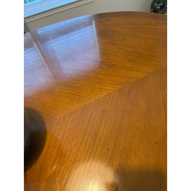 Drexel MCM Walnut Drexel Esperanto Dining Table With or Without Chairs For Sale - Image 4 of 16