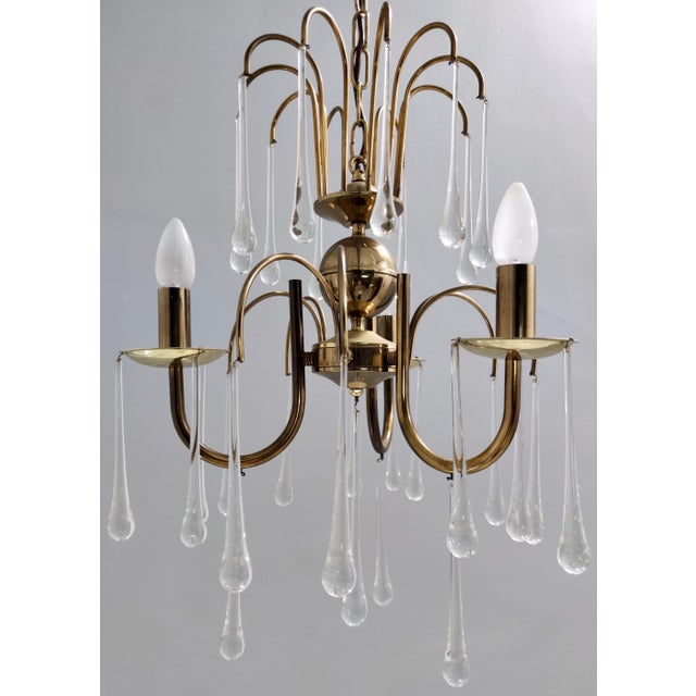 Vintage Italian Murano Glass Teardrop Chandelier from Venini, 1970s For Sale - Image 16 of 17
