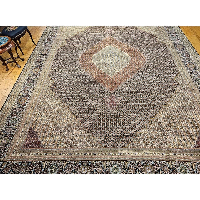 Red Early 20th Century Tabriz Mahi Rug For Sale - Image 8 of 18
