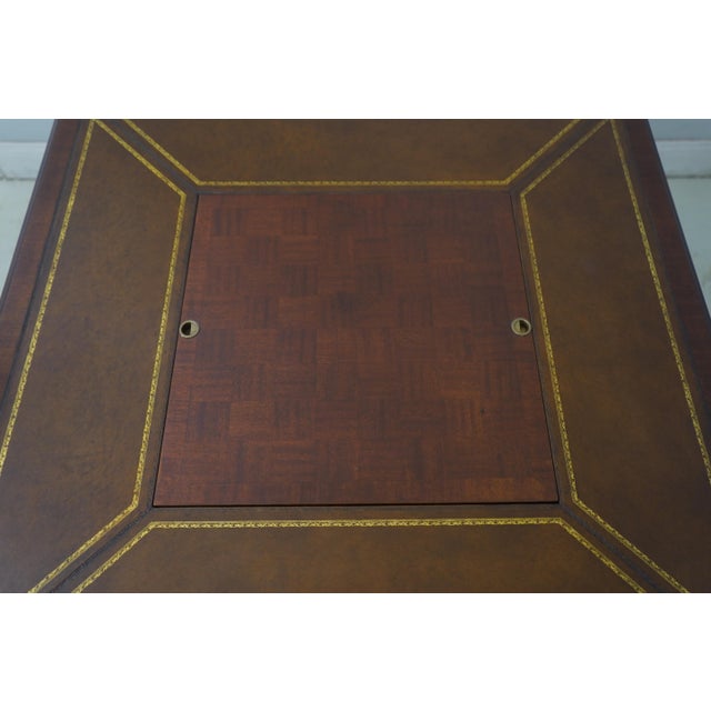 Scarborough House Leather Top Crotch Mahogany Games Table For Sale - Image 15 of 18