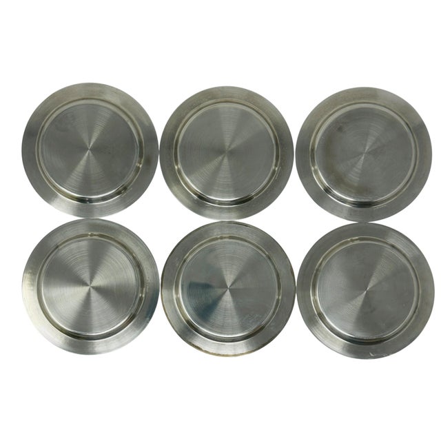 Rarest Paul Wirths Toledo Gold Coasters Set 6, 24k Gold Relief Mirror Stainless Steel, Museum Quality Solingen Germany MCM Barware Survivor For Sale - Image 11 of 12