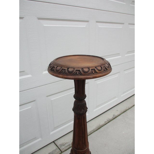 English Tall Vintage Baroque Style Wooden Plant Stands or Torchieres For Sale - Image 3 of 12