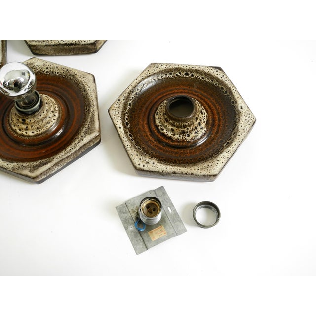 Hexagonal Fat Lava Ceramic Wall Lamps from Hustadt Leuchten, Germany, 1960s, Set of 5 For Sale - Image 18 of 18