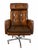 A distinctive vintage executive chair by Eck-Adams Corp., featuring a tall button-tufted back, separate padded headrest,...
